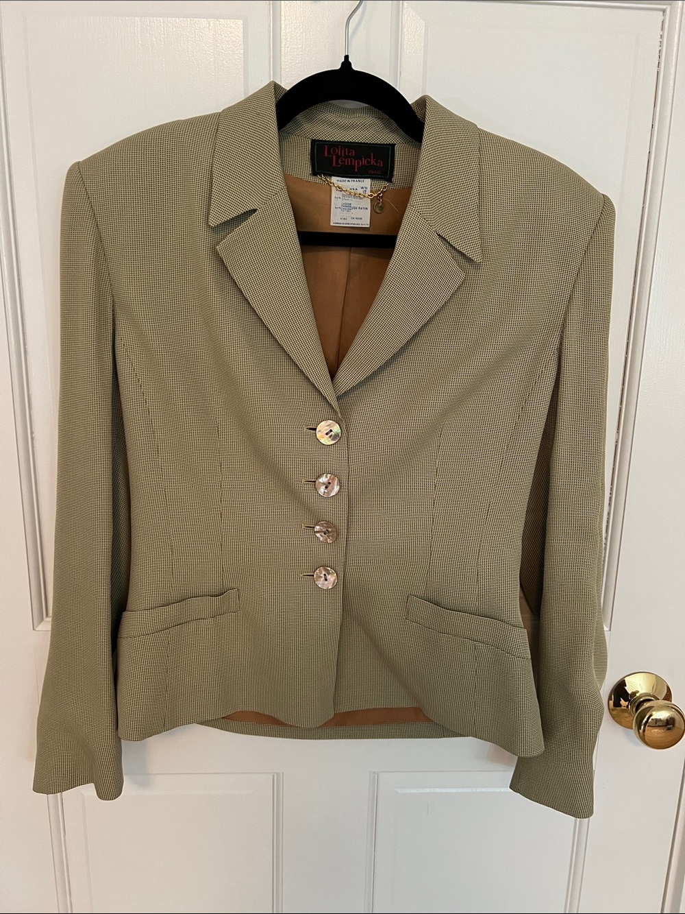 Vintage 1980s/90s Lolita Lempicka Paris  Sage Green/white suit